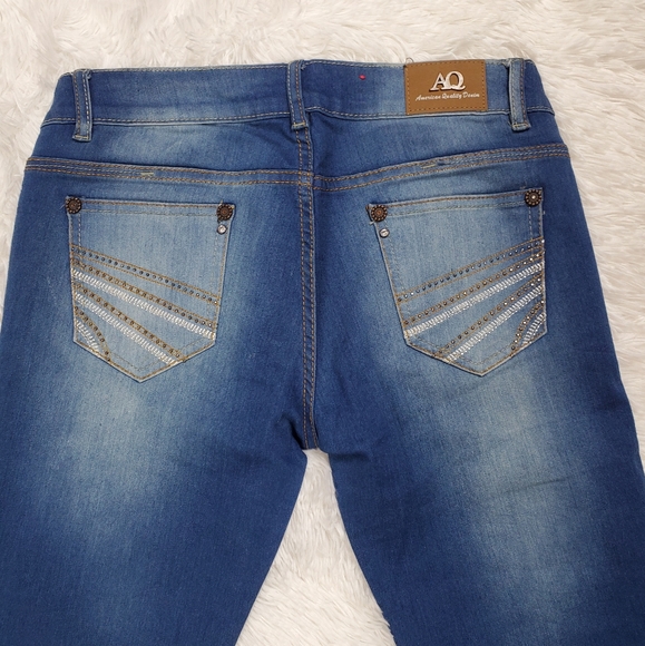 AQ FADED WASH BOHO EMBELLISHED SKINNY JEANS - Picture 10 of 15